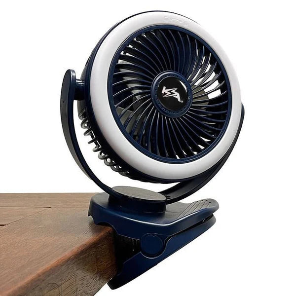 KickAss Portable 5V Clip Fan with White LED Light