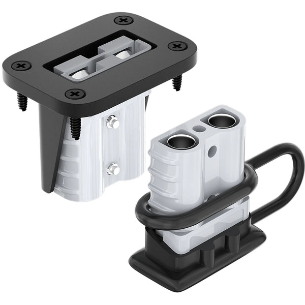 50Amp Battery Connector Kit Pair with Mounting Bracket and Cover