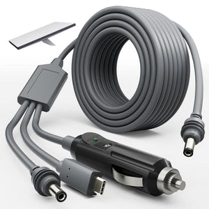 Starlink Mini 3-in-1 DC Power Cable 3.0M, USB C, DC Plug and Cigarette Lighter Plug