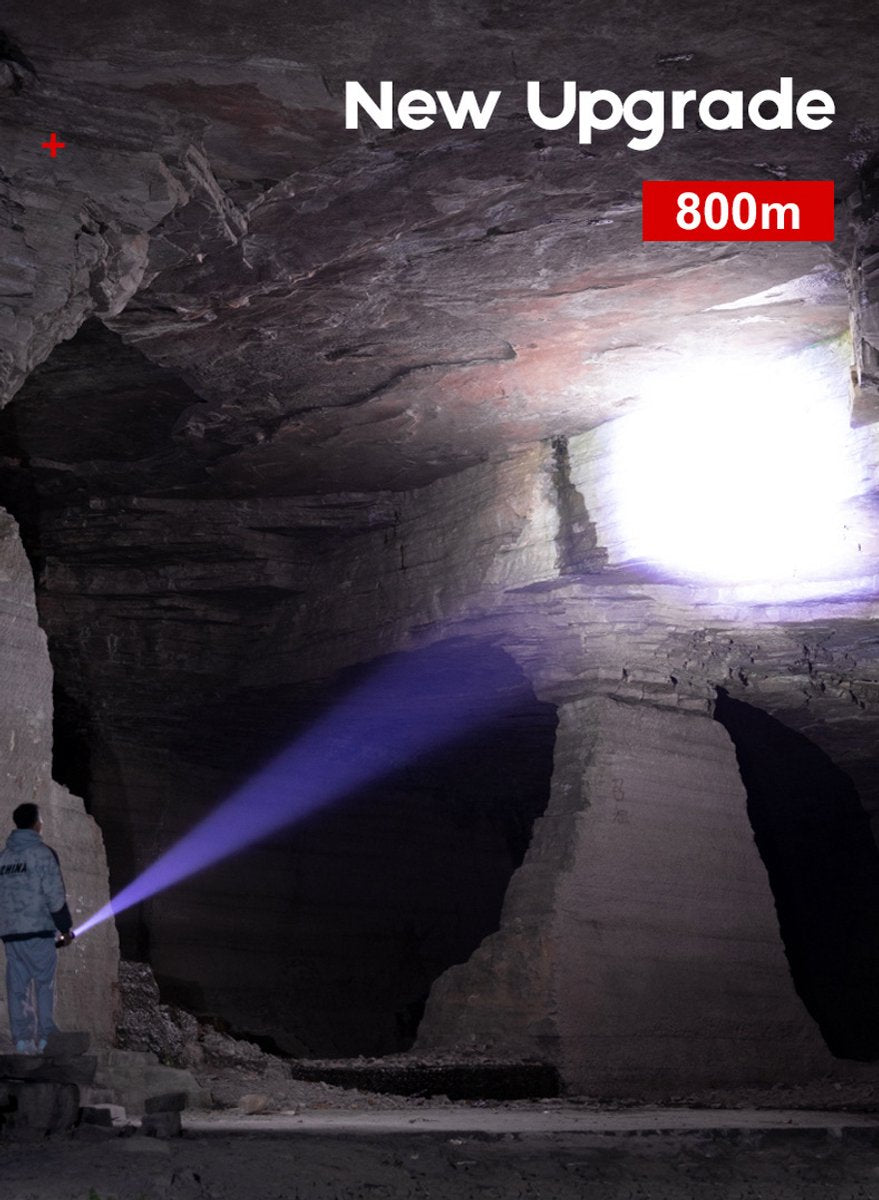 LED Flashlight - With Zoom Function & Waterproof - LED Flashlight - With Zoom Function & Waterproof - Battery-Powered Flashlight - USB Rechargeable - Long Battery Life - 3 Light Modes (Strong / Low / Flash)USB Rechargeable - Long Battery Life - 3 Light Mo