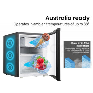 GECKO 57L Portable Camping Bar Fridge with Freezer 12V/24V, Black