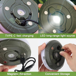 L828-10m LED Color Camping Light with Tape Measure & 2000mAh Battery - Super Long Battery Life, Multi-Function Tent, Emergency & Ambient Light