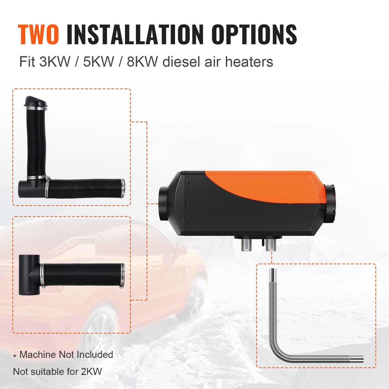 Diesel Heater Pipe Ducting Set, 3