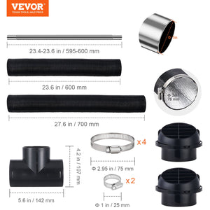Diesel Heater Pipe Ducting Set, 3