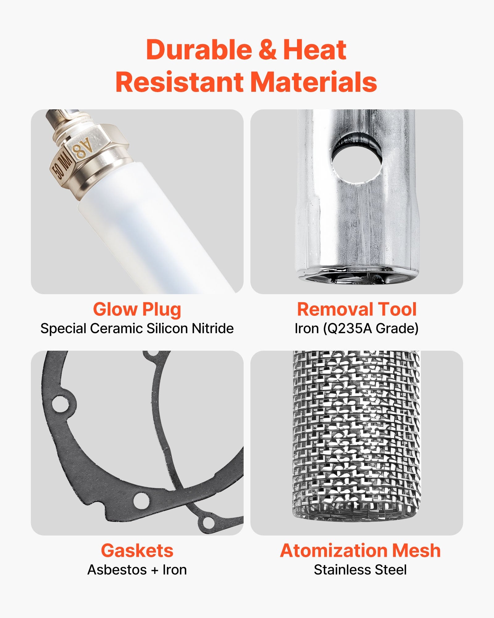 8V Glow Plug Repair Kit, Glow Plug Heater Repair Parking Heater Maintenance Kit with Atomization Mesh, Compatible with 2KW 5KW 8KW Diesel Air Heaters Models, Diesel Heaters Parts for Car Truck