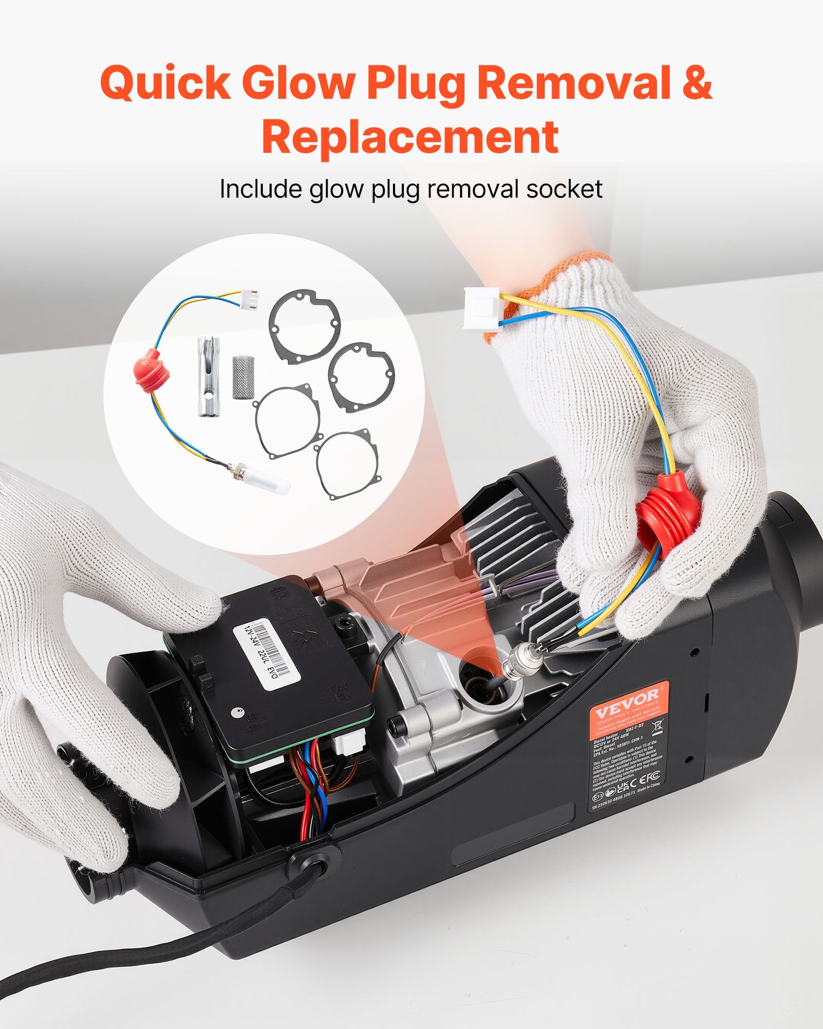8V Glow Plug Repair Kit, Glow Plug Heater Repair Parking Heater Maintenance Kit with Atomization Mesh, Compatible with 2KW 5KW 8KW Diesel Air Heaters Models, Diesel Heaters Parts for Car Truck