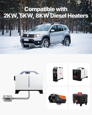 Exhaust Hose, 600mm Diesel Heater Flexible Exhaust Pipe, Stainless Steel Exhausts Hoses with 2 Hose Clamps, Air Diesel Parking Heater Exhausts Hoses Line for 2KW 5KW 8KW Diesels Heaters