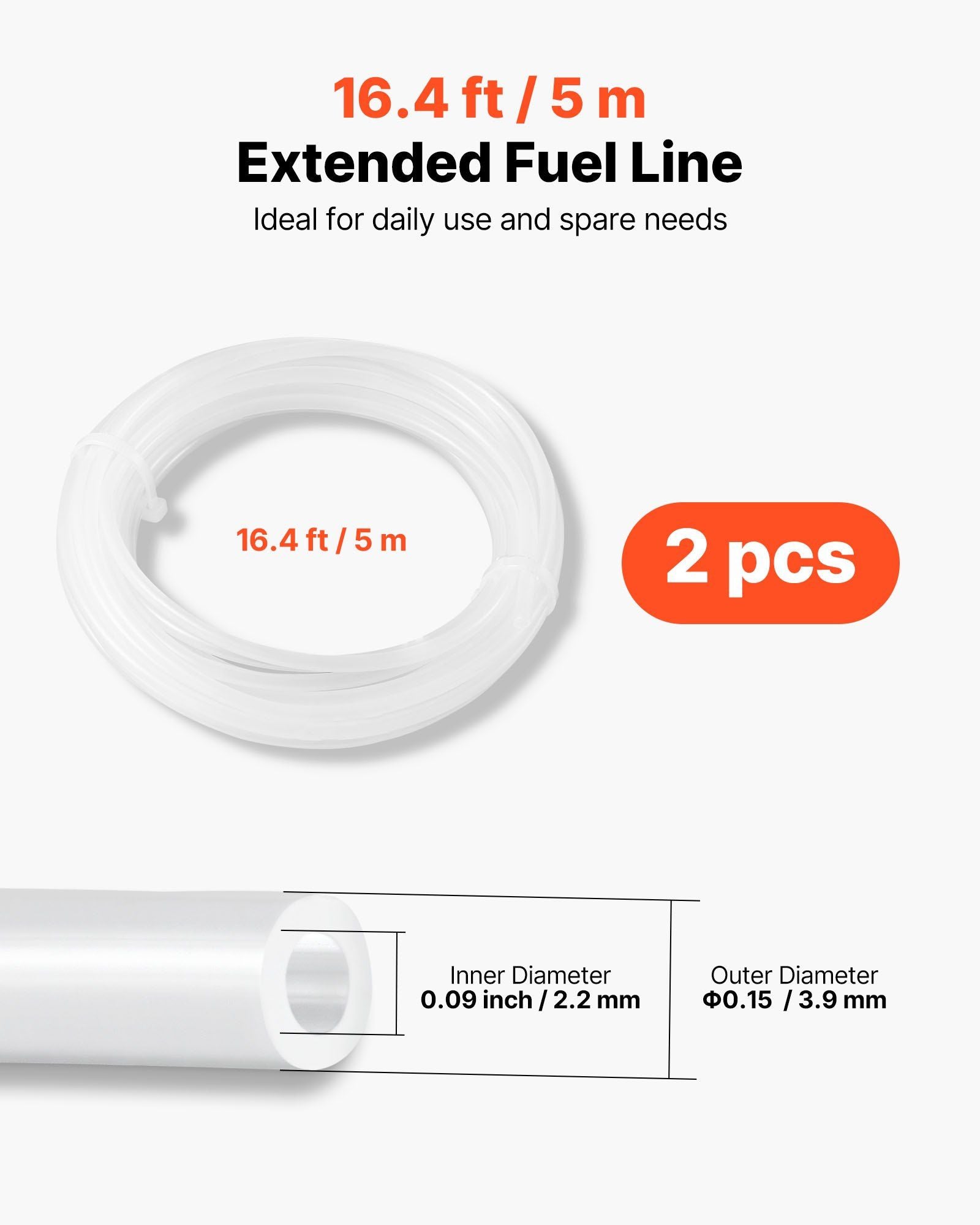 Fuel Pipe Hose Line Kit, 5000mm Diesel Heater Fuel Line Kit, Replaceable Parking Heater Fuels Lines Kits with Lines Filters Clips & Hoses, Tank Diesel Heater Accessories for 2KW 5KW 8KW Heaters