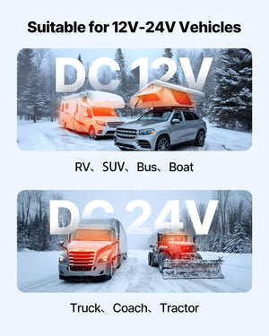 Diesel Air Heater, 8 kW DC12-24V, Fast Heating Diesel Parking Heater with Remote Control and Square Color Digital Display, Low Noise, Voice Announcement, for RV, Truck, Camper, Boat and Trailer