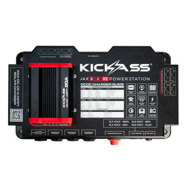 KickAss Battery Box With Integrated 20A DCDC Charger & Accessory Bundle