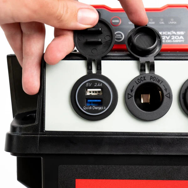 KickAss Battery Box With Integrated 20A DCDC Charger & Accessory Bundle