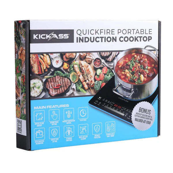 KickAss QuickFire 2000W Portable Induction Cooktop For Camping